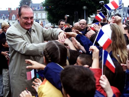 Jacques Chirac en Saint-Amand Montrond near Bourges ( Francia), el 5 de octubre de 2000. 