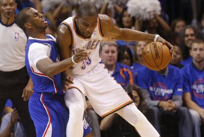 Kevin Durant y Chris Paul, en el partido Oklahoma-Clippers.