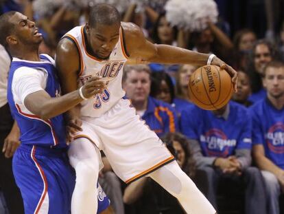 Kevin Durant y Chris Paul, en el partido Oklahoma-Clippers.