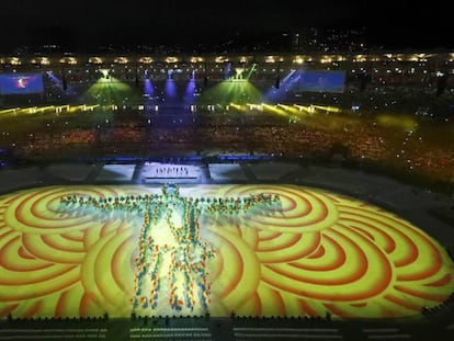 Cerimônia de encerramento da Olimpíada.