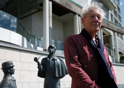 El actor Sir Ian McKellen en Moscú el 22 de junio.