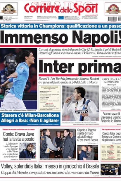 Portada del 'Corriere dello Sport'.