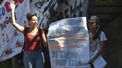 Protesta contra la discriminación de las empleadas domésticas, el pasado enero.