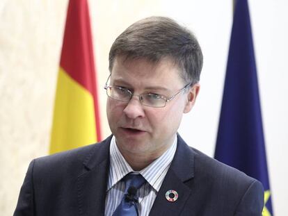 Valdis Dombrovskis, el 10 de diciembre en la COP25 en Madrid.