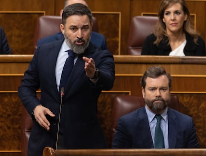 Santiago Abascal, interviene durante un pleno del Congreso, el 30 de noviembre en Madrid.