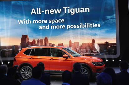 El Tiguan en el Sal&oacute;n de Detroit en enero de 2017