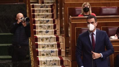 El presidente del Gobierno, Pedro Sánchez, la semana pasada en el Congreso.