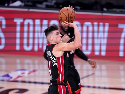 Tyler Herro, en el partido entre Miami y los Celtics.