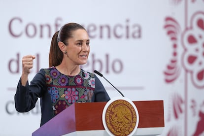 Claudia Sheinbaum en el Palacio Nacional.