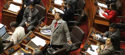 Imagen de la votación en el Parlamento peruano.