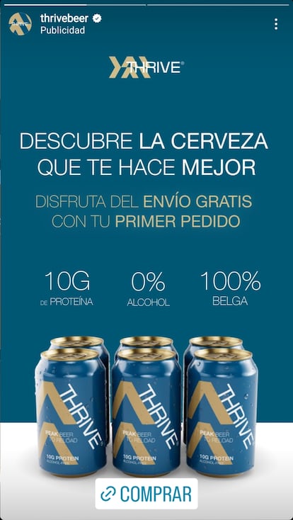 Cerveza Thrive anuncio Comidista