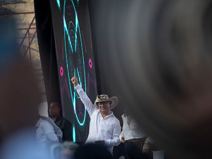 Gustavo Petro durante la Asamblea Popular Campesina, el 3 de agosto en Sincelejo (Sucre).