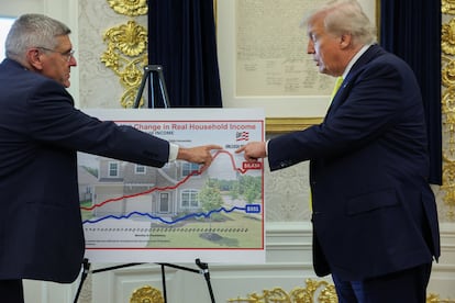 El presidente Donald Trump, este jueves en la Casa Blanca.