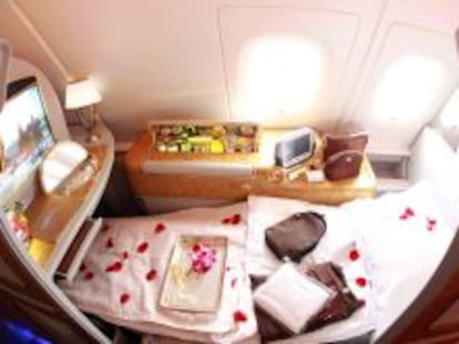 Asiento de clase business de Emirates Airlines