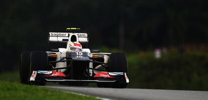 Sergio Perez, a bordo del Sauber, durante la carrera.