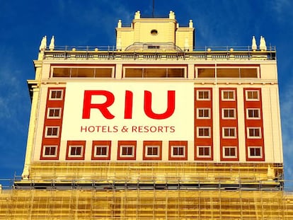 Imagen del hotel Riu Plaza España, que albergará 24 plantas del Edificio España y tendrá 585 habitaciones con una categoría de 4 estrellas. 