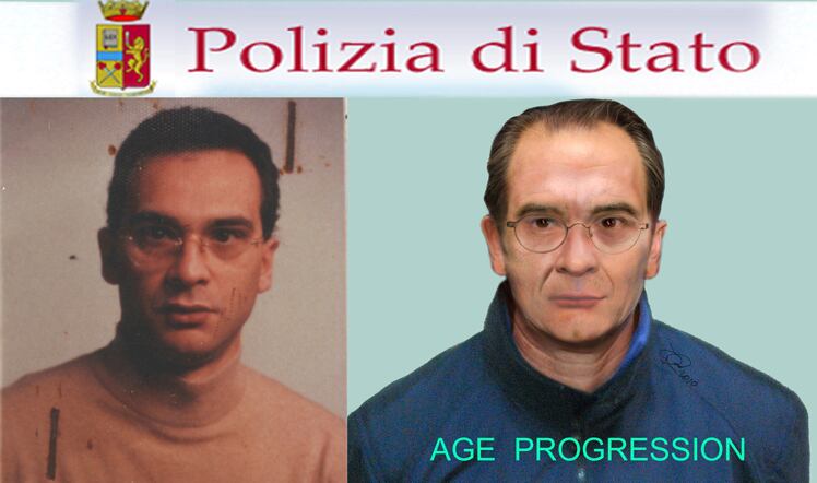 Retratos robot que durante años utilizó la policía para buscar pistas sobre Messina Denaro.