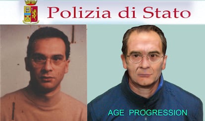 Police portraits of Messina Denaro.