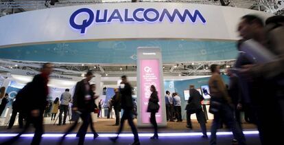 Stand de Qualcomm en el MWC de Barcelona.