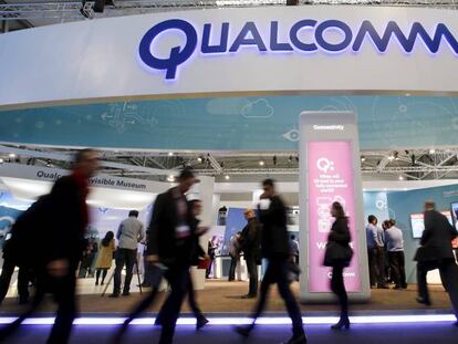 Stand de Qualcomm en el MWC de Barcelona.