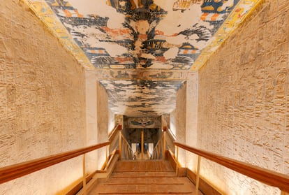 Interior de las tumbas de Ramsés V y Ramsés VI en el Valle de los Reyes.