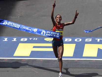 Jeptoo, en Boston 2014.