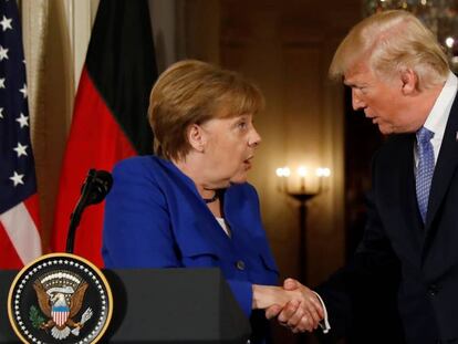 Angela Merkel y Donald Trump, el pasado 27 de abril en la Casa Blanca (Washington, EE UU).