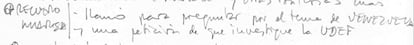 "Llamó para preguntar por el tema VENEZUELA y una petición de que investigue la UDEF". Anotación de Villarejo en su agenda el 21 de junio de 2016 sobre una reunión para filtrar, de nuevo, información sobre Podemos.