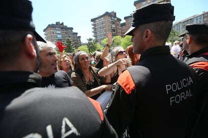 Protestas por la sentencia de 'La Manada' frente al Palacio de Justicia de Pamplona.