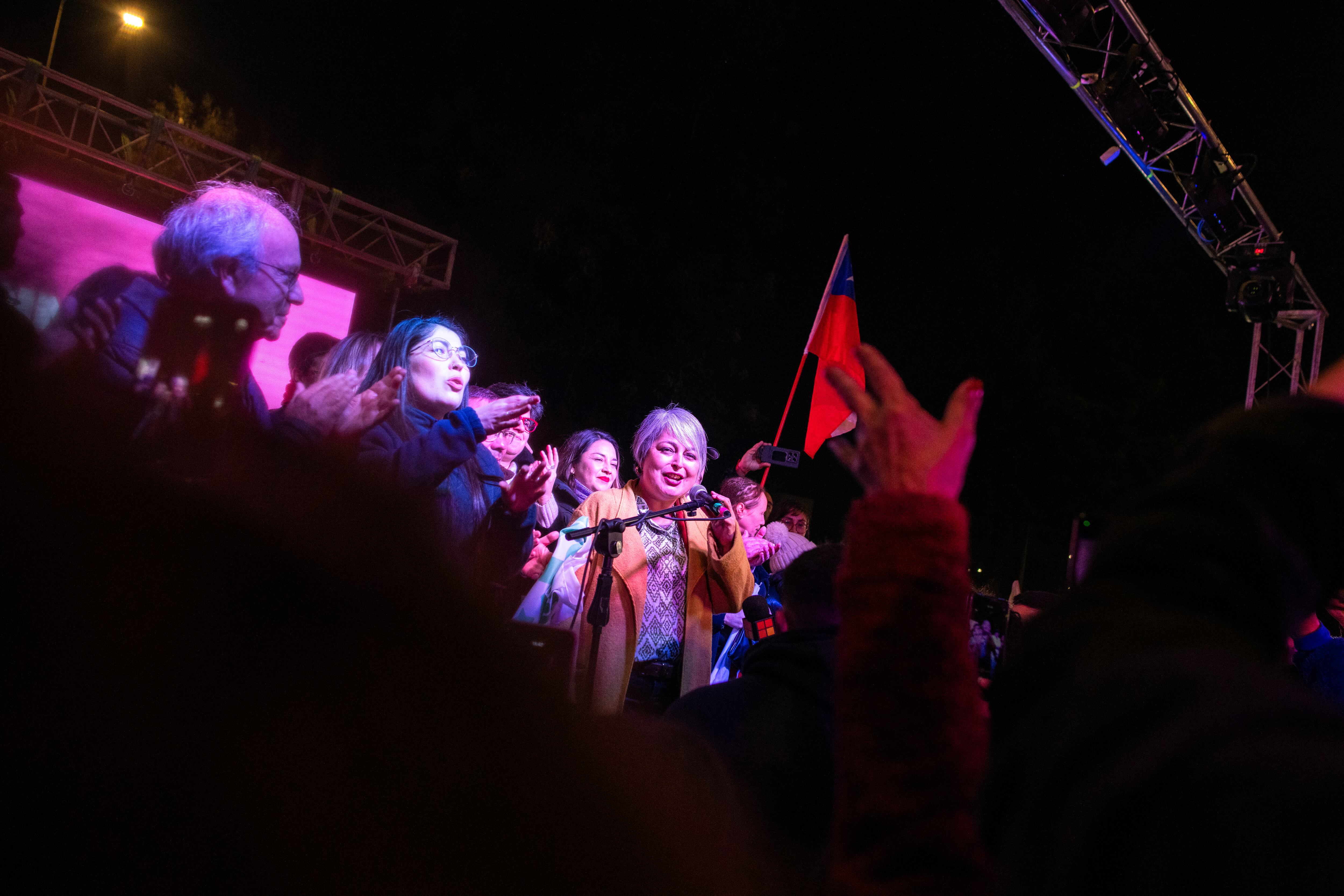 Cierre de campaña de Jeannette Jara en la comuna de Pudahuel este jueves.