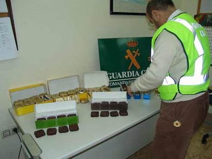 Cocaína aprehendida por la Guardia Civil.