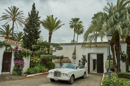 Un momento del rodaje de 'Bosé' en Marbella.