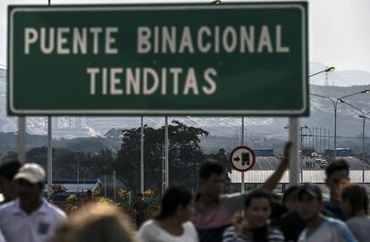 El puente internacional Tienditas, en la frontera de Colombia y Venezuela. 