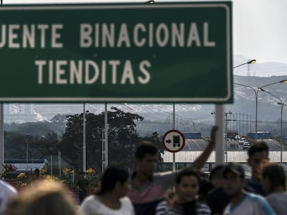 El puente internacional Tienditas, en la frontera de Colombia y Venezuela. 