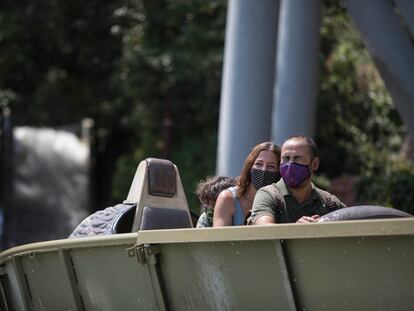 Mascarillas en las atracciones del Tibidabo