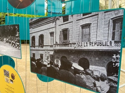 Proclamación de la República el 14 de abril de 1931 en el ayuntamiento de Sabadell, que puede verse en la exposición del Palau Robert, "Tres dies d’abril. 90 anys de la proclamació de la República".