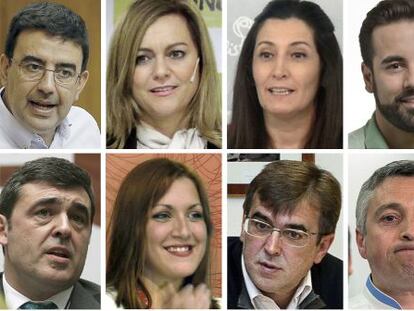 El Comit&eacute; Federal del PSOE ha aprobado por asentimiento que una comisi&oacute;n gestora se haga cargo del partido tras la dimisi&oacute;n del hasta ahora secretario general, Pedro S&aacute;nchez. De izquierda a dcha, arriba, el presidente, Javier Fern&aacute;ndez (Asturias), y los vocales, Mario Jim&eacute;nez D&iacute;az (Andaluc&iacute;a), Mar&iacute;a Jes&uacute;s Serrano Jim&eacute;nez (Andaluc&iacute;a), Ascensi&oacute;n Godoy (Extremadura), Jos&eacute; Enrique Mu&ntilde;oz Lladr&oacute; (Valencia); y abajo, Mar&iacute;a Dolores Padr&oacute;n Rodr&iacute;guez (Canarias), Ricardo Cort&eacute;s Lastra (Cantabria), Soraya Vega Prieto (Extremadura), Francesc Antich Oliver (Baleares), y Francisco Oc&oacute;n Pascual (La Rioja). 