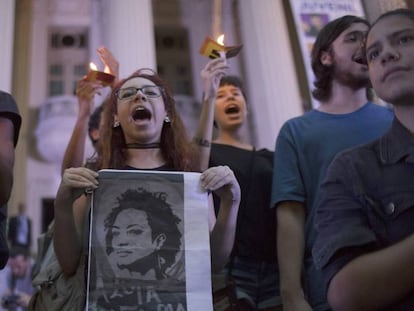 Marcha no Rio, no dia 16, em homenagem à Marielle Franco.