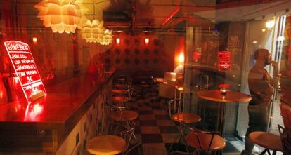 Un bar vacío en el centro de Madrid.