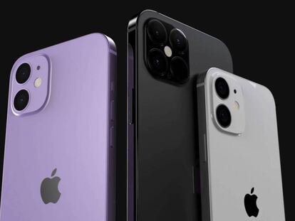 Diseños de concepto de los nuevos iPhone 12 de Apple.