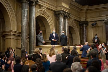 El cónsul General de Ucrania en Barcelona, Artem Vorobyov, en el pleno en el Parlament este miércoles.