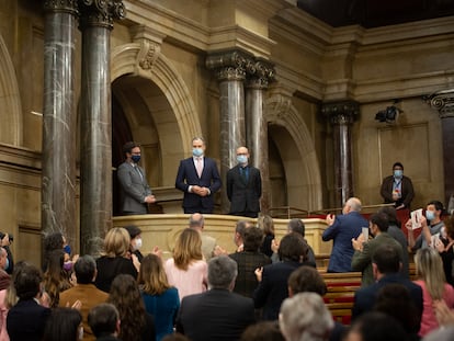 El cónsul General de Ucrania en Barcelona, Artem Vorobyov, en el pleno en el Parlament este miércoles.