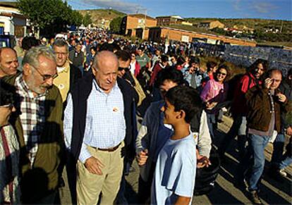 El presidente del PNV, Xabier Arzalluz, ayer en Lodosa (Navarra).