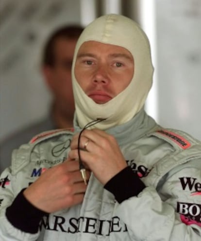 Hakkinen, preparándose para una carrera.