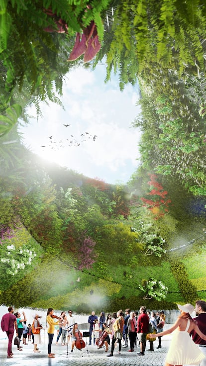 Detalle del jardín de los vientos que ha sido diseñado dentro del Parque Central Madrid Nuevo Norte.