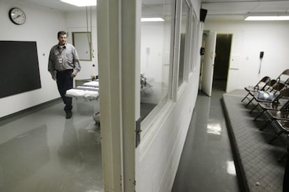 A sala de execuções da prisão de Oklahoma.