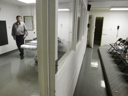 A sala de execuções da prisão de Oklahoma.