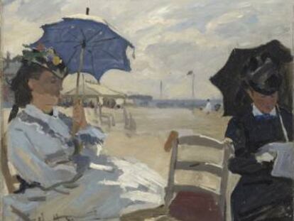 'La playa en Trouville' (1870), de Claude Monet.