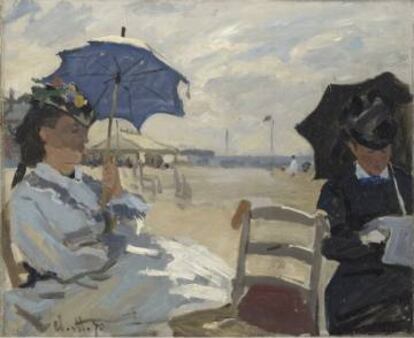 'La playa en Trouville' (1870), de Claude Monet.