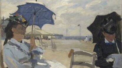 'La playa en Trouville' (1870), de Claude Monet.